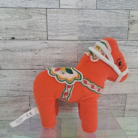 Dala Horse Folk Art Swedish Design 6" Plush By Gun Jacobson Softtoys Stuffed Toy - Picture 4 of 16